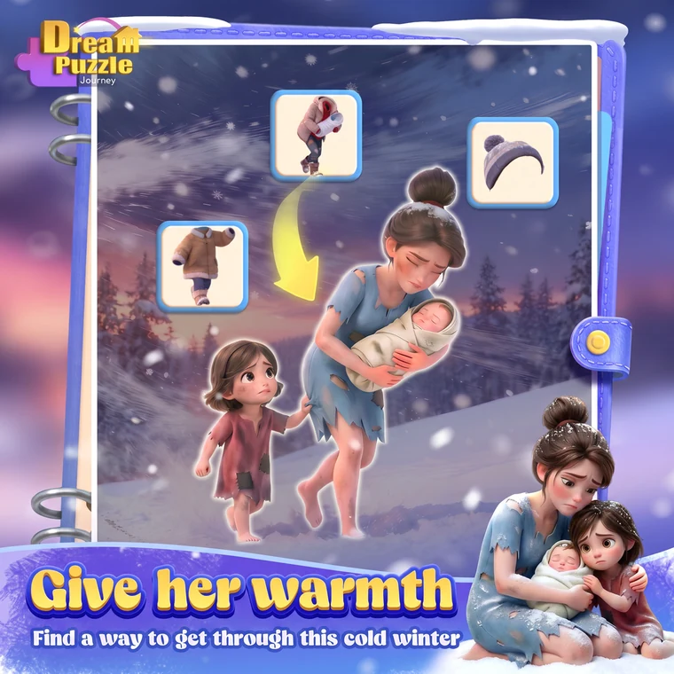 Puzzle pieces being matched in Dream Puzzle Journey