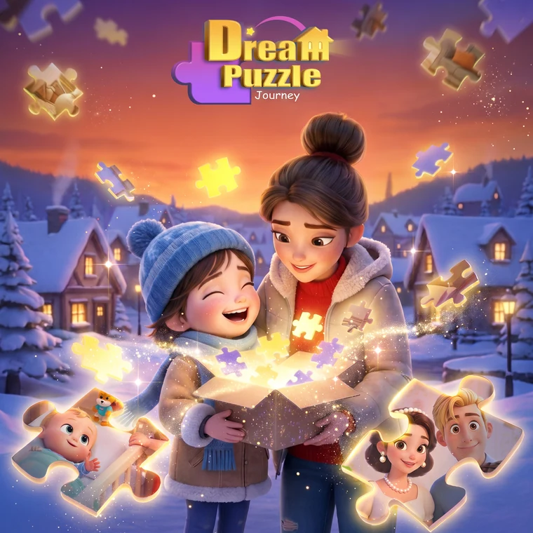 Characters and story scenes from Dream Puzzle Journey